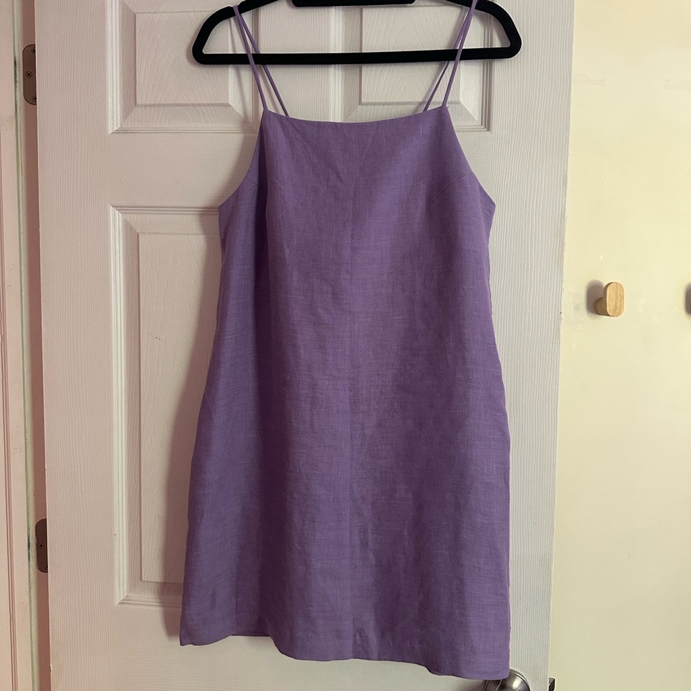 Back Beat Co. Linen Apron Mini Dress